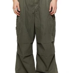 Jaded Man Eden Khaki Parachute Cargo Pants