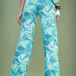 Jaded London Lime Tie Dye Print Ruched Hem Printed Knit Joggers