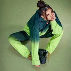 Jaded London Co-ords Green Ombre Cuffed Joggers