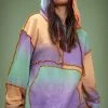 Jaded London Ombre Mix Patchwork Printed Knit Hoodie