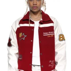 Jaded Man Merlot Rodeo Varsity Jacket