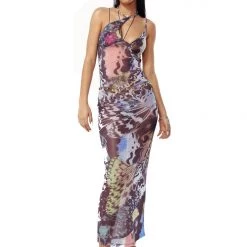 Jaded London Butterfly Mesh Maxi Dress