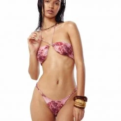 Jaded London Vintage Rose Bandeau Bikini Top Beach & Swimwear