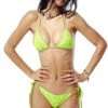 Jaded London Towelling Triangle Bikini Top In Lime Beach & Swimwear