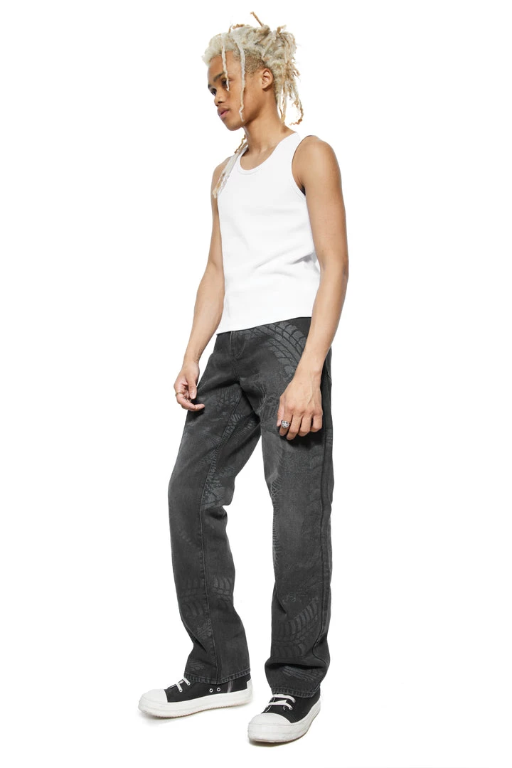 Jaded Man Tyre Print Jeans Denim 2 Jaded Man Tyre Print Jeans Denim