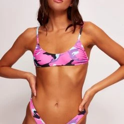 Jaded London Beach & Swimwear Purple & Pink Camo Print Bikini Bottoms