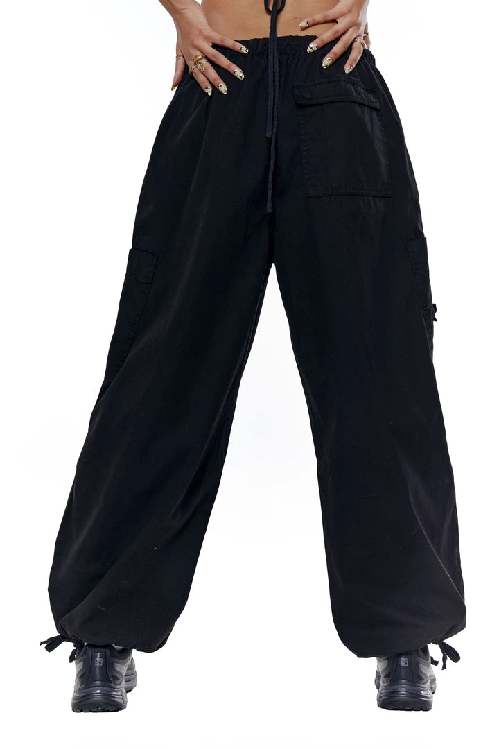 Jaded London Black Parachute Cargo Pants Trousers 3 Jaded London Black Parachute Cargo Pants Trousers