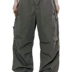 Jaded London Trousers Khaki Parachute Cargo Pants