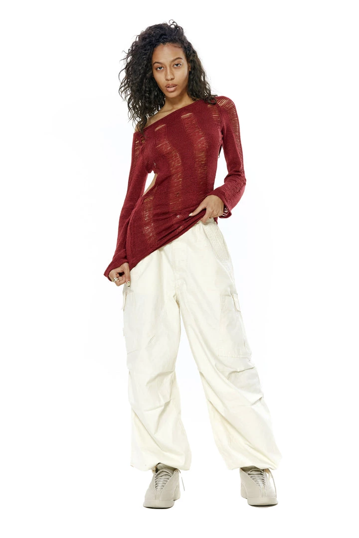 Jaded London Trousers Ecru Parachute Cargo Pants 6 Jaded London Trousers Ecru Parachute Cargo Pants