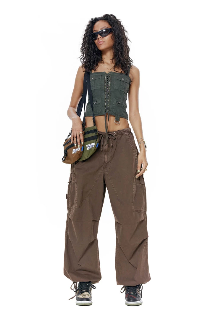 Jaded London Brown Parachute Cargo Pants Trousers 5 Jaded London Brown Parachute Cargo Pants Trousers