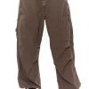 Jaded London Brown Parachute Cargo Pants Trousers
