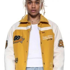 Jaded Man Mustard Rodeo Varsity Jacket Coats & Jackets