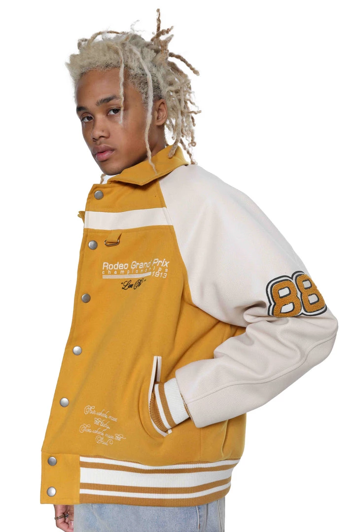 Jaded Man Mustard Rodeo Varsity Jacket Coats & Jackets 3 Jaded Man Mustard Rodeo Varsity Jacket Coats & Jackets