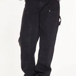 Jaded Man Denim Washed Black Carpenter Jeans In Skate Fit