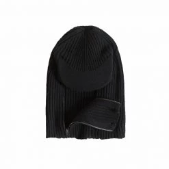 Jaded Man Black Knitted Cocoon Cap Balaclava