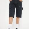 Jaded Man Black Washed Denim Carpenter Shorts