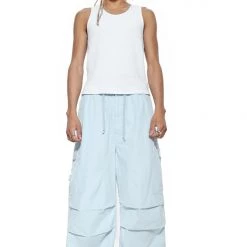 Jaded Man Powder Blue Parachute Cargo Pants Eden