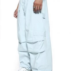 Jaded Man Powder Blue Parachute Cargo Pants Eden
