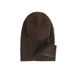 Jaded Man Brown Knitted Cocoon Cap Balaclava Accessories