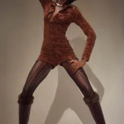 Jaded London Towelling Playsuit In Brown