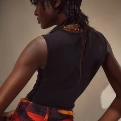 Jaded London Retina Diamante Tank Tops