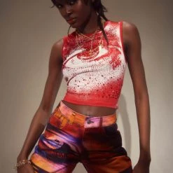 Jaded London Retina Red Diamante Tank 5 Jaded London Retina Red Diamante Tank