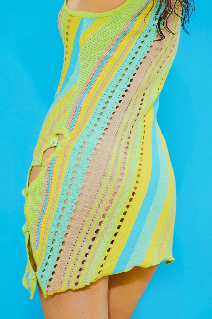 Jaded London Dresses Green Engineered Knit Dress With Asymmetric Button Detail 2 Jaded London Dresses Green Engineered Knit Dress With Asymmetric Button Detail