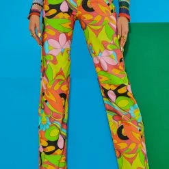 Jaded London Vintage Geometric Print Slouchy Boyfriend Fit Printed Jeans