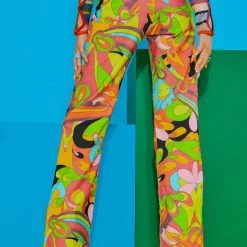 Jaded London Vintage Geometric Print Slouchy Boyfriend Fit Printed Jeans