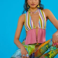 Jaded London Tops Knit Mix Halter Top