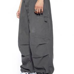 Jaded Man Vintage Grey Parachute Cargo Pants Eden
