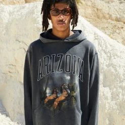Jaded Man Arizona Oversized Washed Black Hoodie