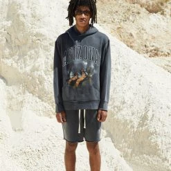 Jaded Man Arizona Oversized Washed Black Hoodie