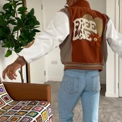 Jaded Man The Free Love Varsity Jacket Coats & Jackets