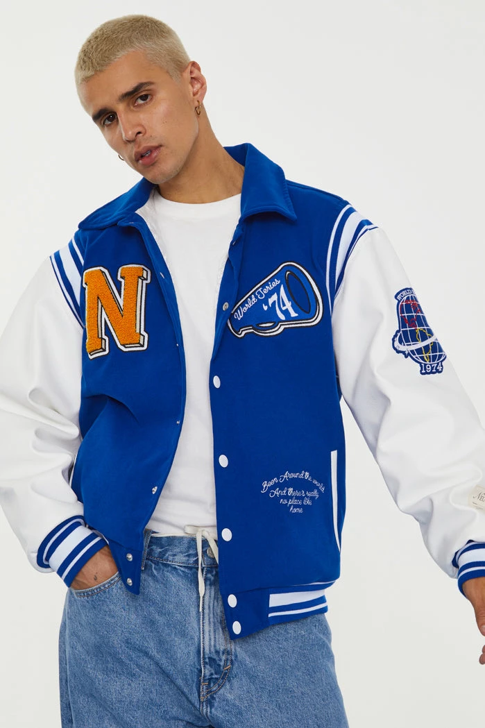 Jaded Man NTRLS Blue Varsity Jacket 1 Jaded Man NTRLS Blue Varsity Jacket