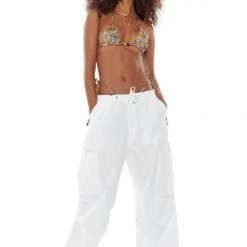 Jaded London Trousers Pure White Parachute Cargo Pants