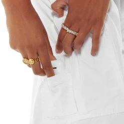 Jaded London Trousers Pure White Parachute Cargo Pants