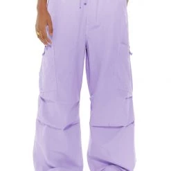 Jaded London Trousers Lilac Parachute Cargo Pants