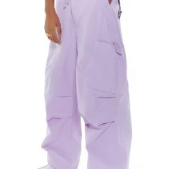 Jaded London Trousers Lilac Parachute Cargo Pants
