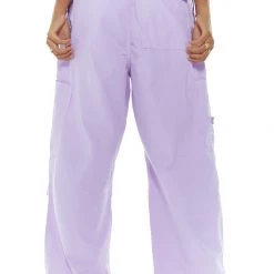 Jaded London Trousers Lilac Parachute Cargo Pants