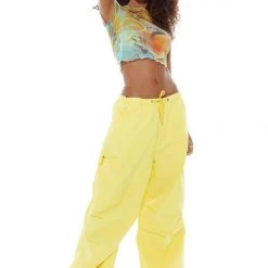 Jaded London Lemon Parachute Cargo Pants Trousers