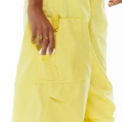 Jaded London Lemon Parachute Cargo Pants Trousers