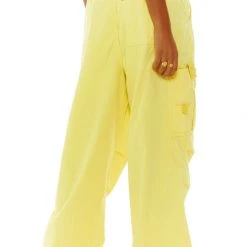 Jaded London Lemon Parachute Cargo Pants Trousers