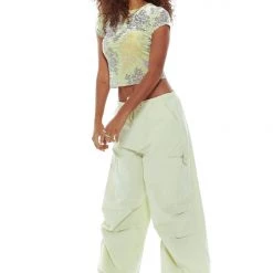 Jaded London Trousers Sage Green Parachute Cargo Pants