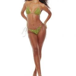 Jaded London Dream In Lace Lime Bikini Bottoms