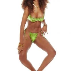 Jaded London Kiwi Punch Ruched Bikini Top Beach & Swimwear
