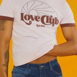 Jaded Man Pink Love Club Ringer T Shirt Tees 14 Jaded Man Pink Love Club Ringer T Shirt Tees