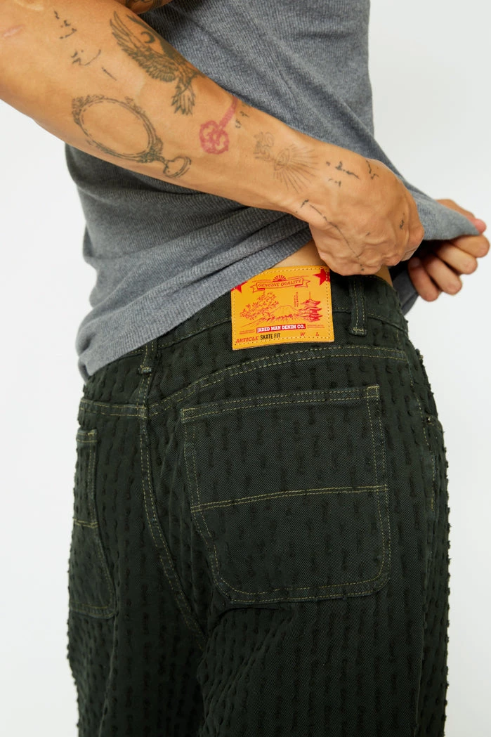 Jaded Man Green Distressed Skate Jeans 4 Jaded Man Green Distressed Skate Jeans