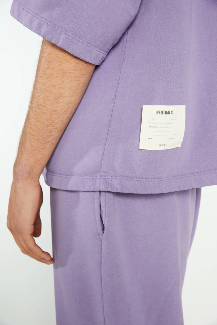 Jaded Man NTRLS Washed Purple Oversized Short Sleeve Sweatshirt Co-ords 2 Jaded Man NTRLS Washed Purple Oversized Short Sleeve Sweatshirt Co-ords