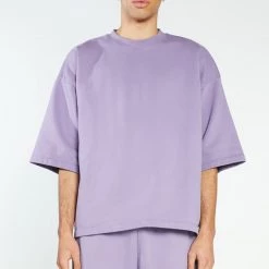 Jaded Man NTRLS Washed Purple Oversized Short Sleeve Sweatshirt Co-ords